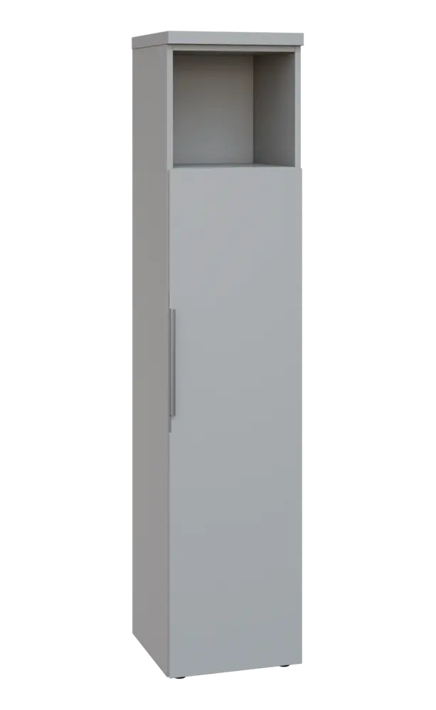 SIN 5 - 4DN kancelářská skříň, 1-dveřová/nika, pravá, 1820x400x400, šedá